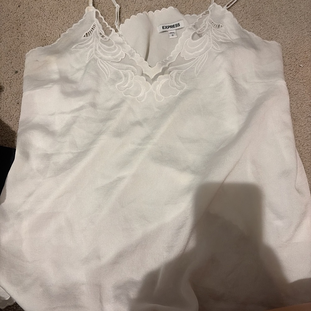 Express Ivory Floral Lace Cami